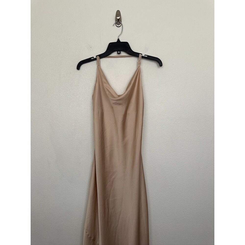 NWT Show Me Your Mumu Tuscany Satin Cowl Neck Slip Dress Champagne Women's Small - Picture 3 of 13